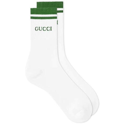 white and green gucci socks